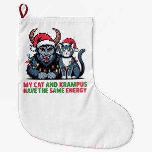 Meine Katze und Krampus haben die gleiche Energie Großer Weihnachtsstrumpf