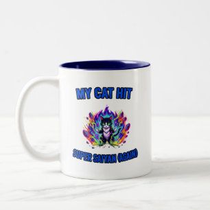 Meine Katze wird Super Saiyan (wieder) Zweifarbige Tasse