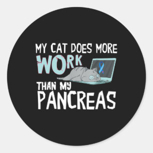 Meine Katze wirkt mehr als meine Bauchspeicheldrüs Runder Aufkleber