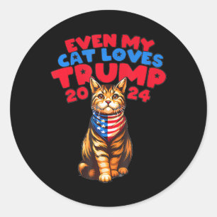 Meine Katzen-Lieben Trump 2024 Runder Aufkleber
