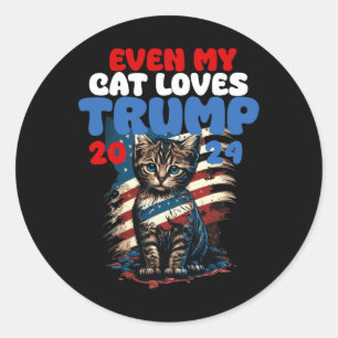 Meine Katzen Lieben Trump 2024 Shirt Runder Aufkleber