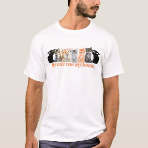 Meine Katzen regieren mein Haus - Lustiges Katzend T-Shirt