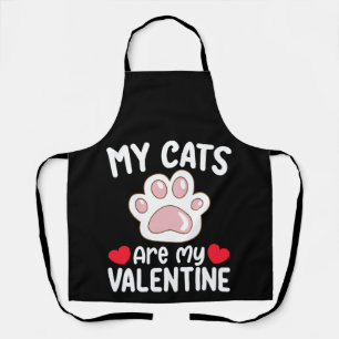 Meine Katzen sind mein Valentinstag Lustige Hausti Schürze