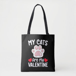 Meine Katzen sind mein Valentinstag Lustige Tierli Tasche