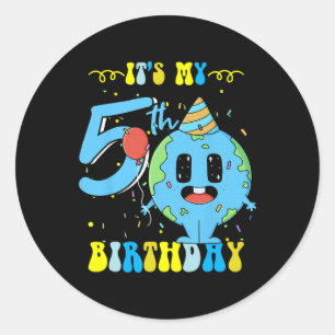 Meine Kinder am 5. Geburtstag des Earth Day Runder Aufkleber