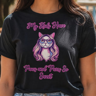 Meine Kinder haben Pfoten und schnurren Süße Katze T-Shirt