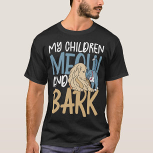 Meine Kinder miauen und bellen niedliches Kätzchen T-Shirt
