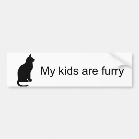 Meine Kinder sind Autoaufkleber "Furry" (Cat Silho (Vorne)