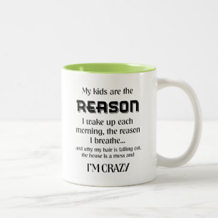 Meine Kinder sind der Grund, warum ich atme (L) Zweifarbige Tasse