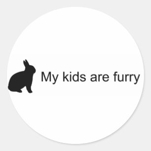 Meine Kinder sind Pelz (Häschen-) Aufkleber