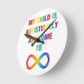 Meine Kinderautistisch fantastische Unendlichkeit Runde Wanduhr (Winkel)