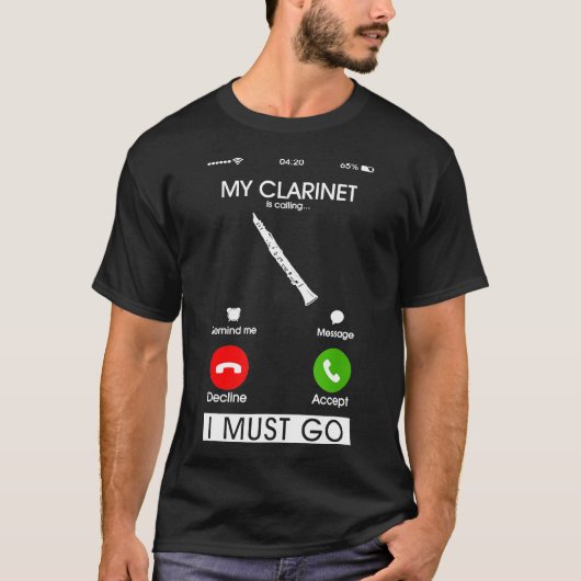Meine Klarinette ruft an und ich muss den Telefonb T-Shirt (Vorderseite)