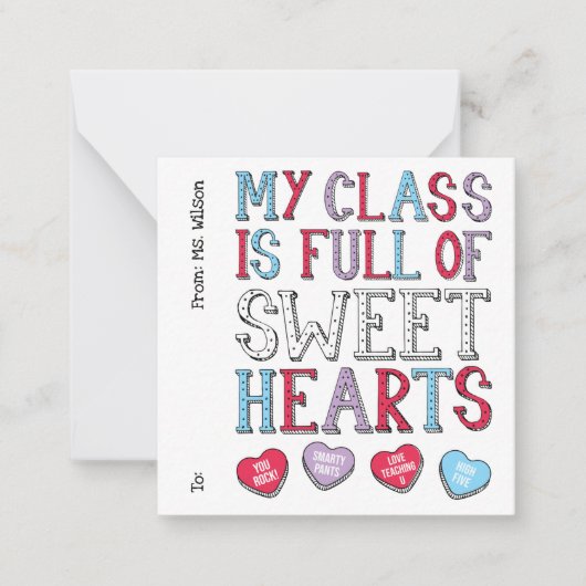Meine Klasse ist voll von dem Schüler der Süßigkei Mitteilungskarte (Vorderseite)