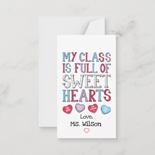 Meine Klasse ist voll von dem Schüler der Süßigkei Mitteilungskarte (Vorderseite)