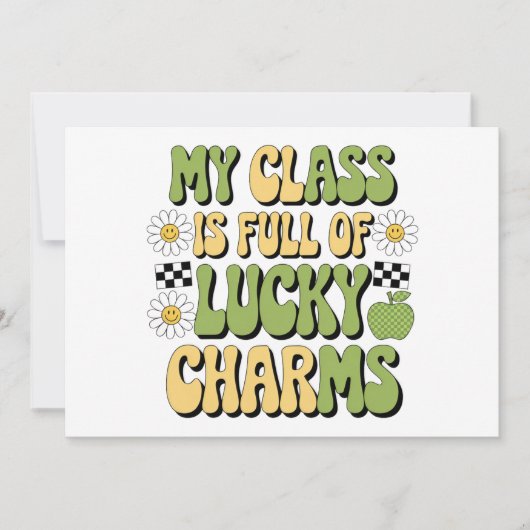 Meine Klasse ist voll von glücklichen Charmen Patr Einladung (Vorderseite)