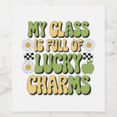Meine Klasse ist voll von glücklichen Charmen Patr Weinetikett (Einzelnes Label)