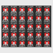 Meine Klasse ist voll von süßen Herzen Valentine Geschenkpapier (Flach)