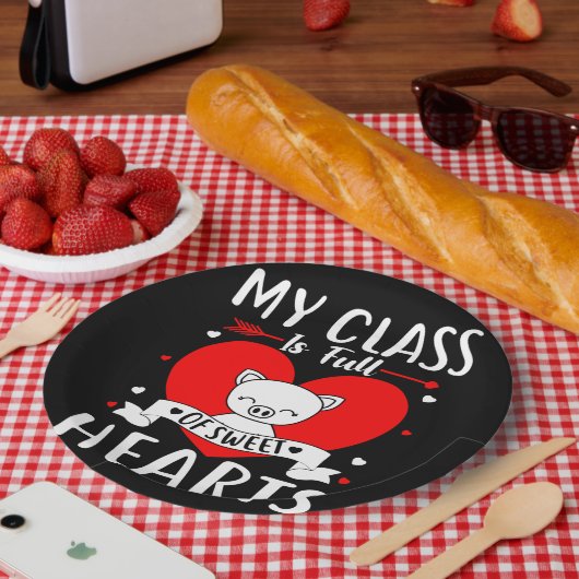 Meine Klasse ist voll von süßen Herzen Valentine Pappteller (Picknick)