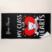 Meine Klasse ist voll von süßen Herzen Valentine Strandtuch (Vorderseite)