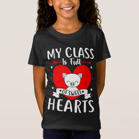 Meine Klasse ist voll von süßen Herzen Valentine T-Shirt (Vorderseite)