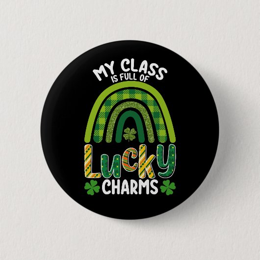 Meine Klasse ist voller Glücksbringer St. Patrick' Button (Vorderseite)