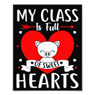 Meine Klasse Ist Voller Süßer Herzen Valentinstag Fotodruck