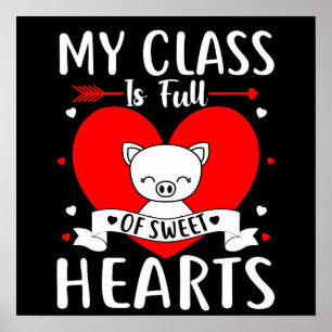 Meine Klasse Ist Voller Süßer Herzen Valentinstag Poster