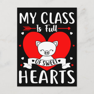 Meine Klasse Ist Voller Süßer Herzen Valentinstag Postkarte