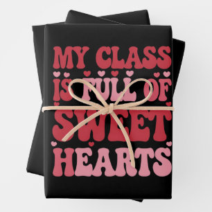 Meine Klasse ist voller Süßherzen Valentinstag  Geschenkpapier Set