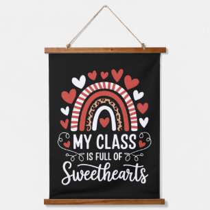 Meine Klasse ist voller Süßherzen Valentinstag Wandteppich Mit Holzrahmen