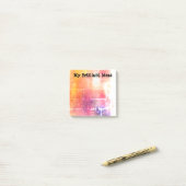 Meine klebrigen Anmerkungen der glänzenden Ideen Post-it Klebezettel (Auf Schreibtisch)