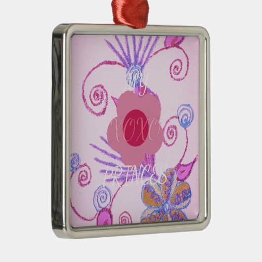 Meine kleine Prinzessin: Baby Pink Vector Inspirat Silbernes Ornament (Rechts)