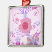 Meine kleine Prinzessin: Baby Pink Vector Inspirat Silbernes Ornament (Links)