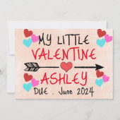 Meine kleine Valentinschwangerschaftsankündigung Feiertagskarte (Vorderseite)