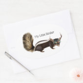 Meine kleinen, anpassbaren Oval Skunk Stickers (Umschlag)
