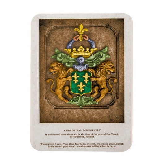 Meine kolorierte Version Dutch Van Westervelt Arms Magnet (Vertikal)