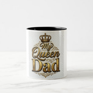 Meine Königin Mein Papa Vintage Vatertags-Tasse Zweifarbige Tasse