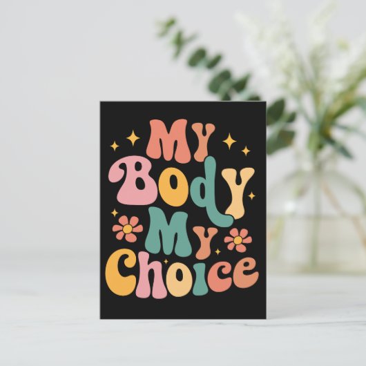 Meine Körperwahl Feminist Pro choice Postkarte (Stehend Vorderseite)