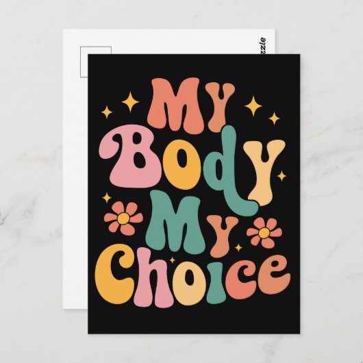 Meine Körperwahl Feminist Pro choice Postkarte (Vorne/Hinten)