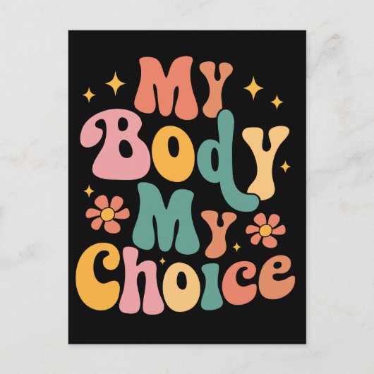 Meine Körperwahl Feminist Pro choice Postkarte (Vorderseite)