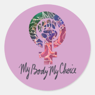 Meine Körperwahl Feminist Pro-choice Runder Aufkleber