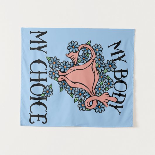 Meine Körperwahl Feminist Pro-choice Wandteppich (Vorderseite (Horizontal))