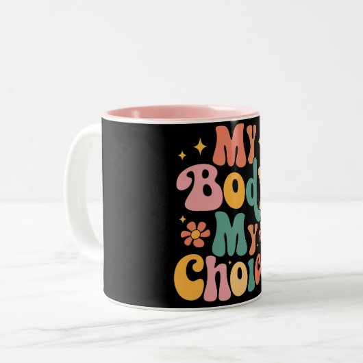 Meine Körperwahl Feminist Pro choice Zweifarbige Tasse (Vorderseite Links)