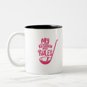 Meine Küche hat rosa Regeln Zweifarbige Tasse