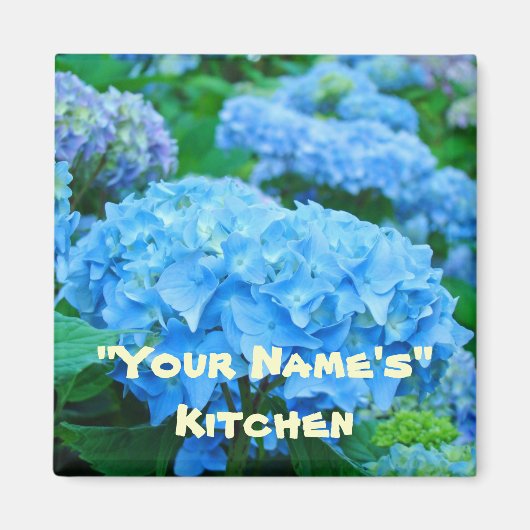 Meine Küche! Magnete Blue Hydrangea Blume Magnet (Vorne)