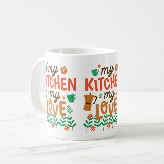 Meine Küche, meine Liebe Kaffeetasse (Vorderseite Links)