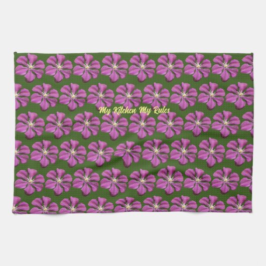 "Meine Küche meine Regel" elegante Purpleflores mi Geschirrtuch (Horizontal)