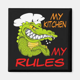 Meine Küche Meine Regeln, Alligator-Koch, Schwarz Magnet