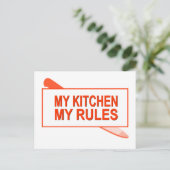 Meine Küche. Meine Regeln. Fun Design for Kitchen Postkarte (Stehend Vorderseite)