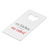 Meine Küche, meine Regeln Geldbeutel Flaschenöffner (Vorderseite Schrägansicht)